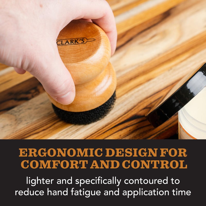 CLARK'S Food Grade Mineral Oil & Wax Applicator for Round Wood Cutting Board, Butcher Blocks, Bamboo, and Utensils â€“ USA Maple Construction - Image 3